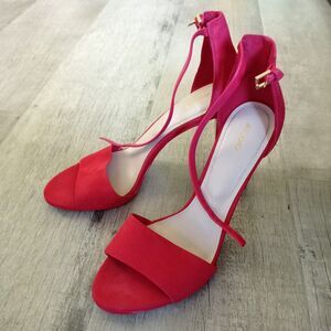 Rare ALDO Women’s US9 Uk7 EUR40 Open Toe Pumps Stillettos Shoes Coral Leather
